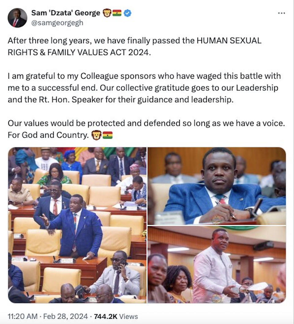 Screenshot of Facebook post.